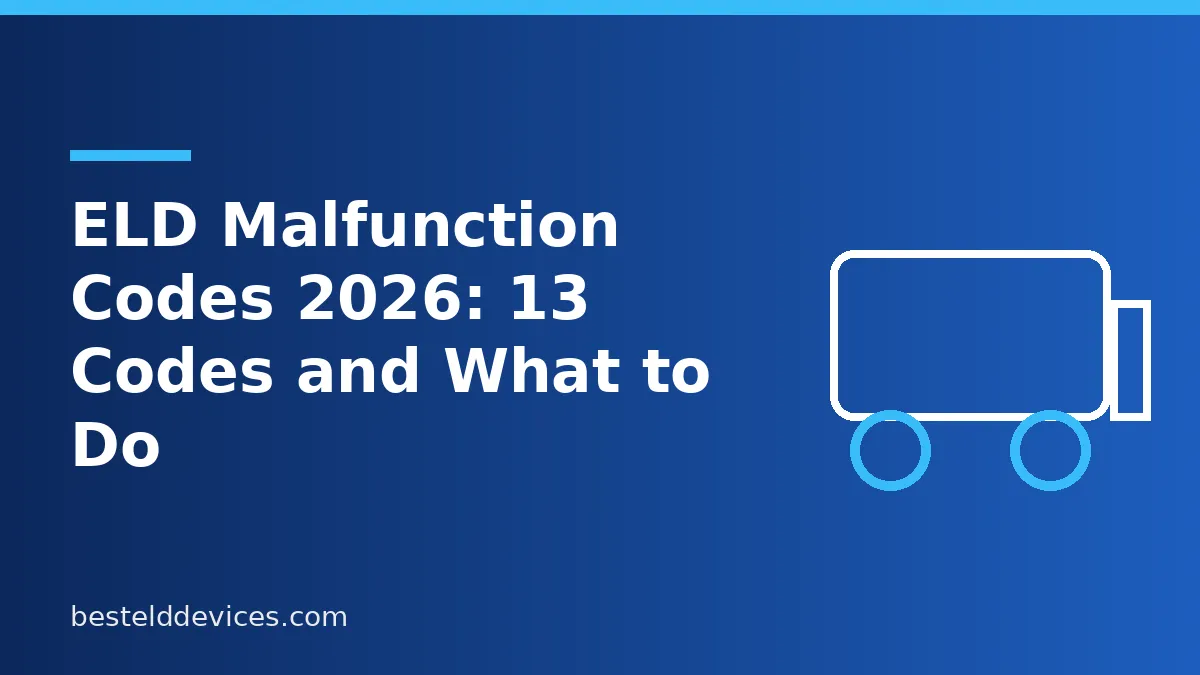 Illustrated title graphic reading ELD Malfunction Codes: 13 Codes and What to Do