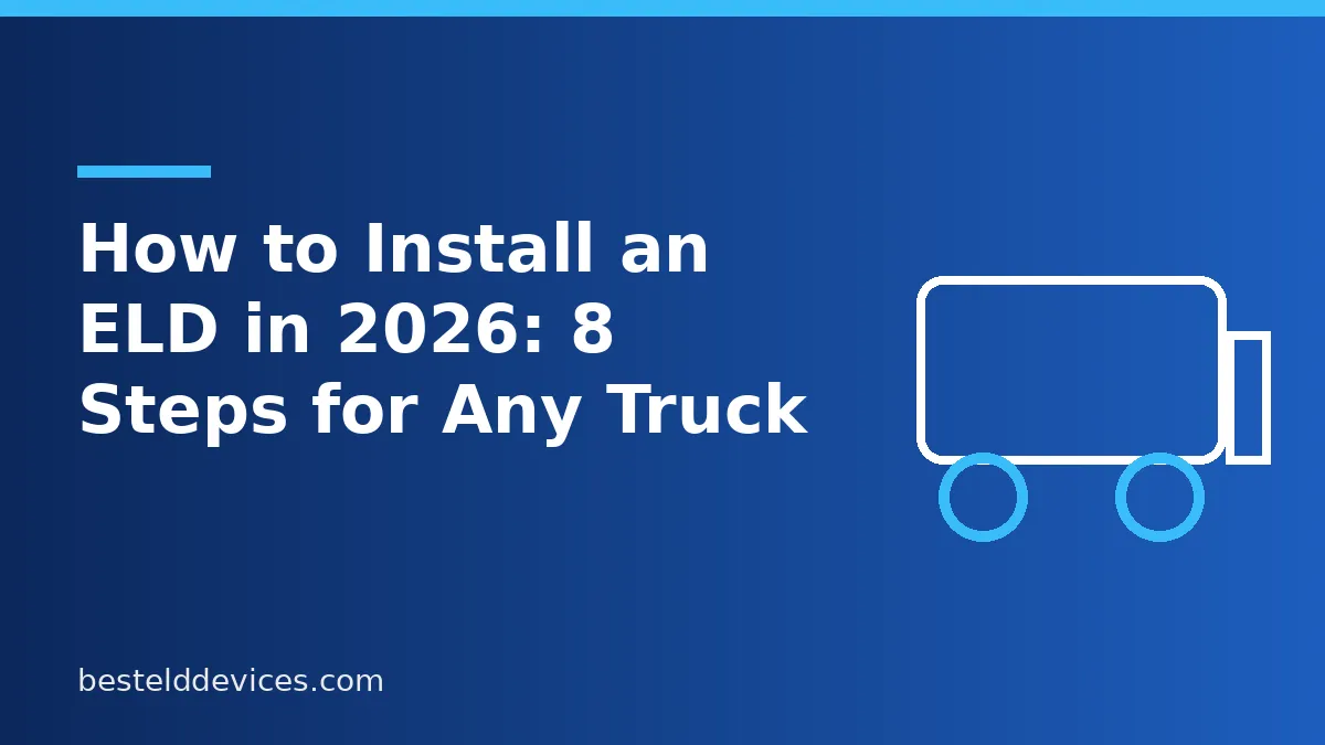 Illustrated title graphic reading How to Install an ELD in: 8 Steps for Any Truck